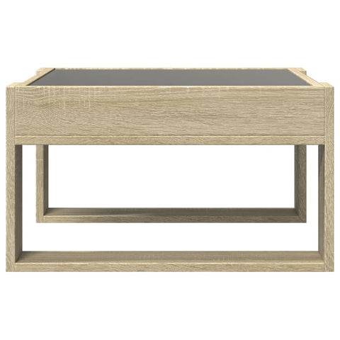vidaXL Coffee Table with Infinity LED Sonoma Oak 50x53x30 cm