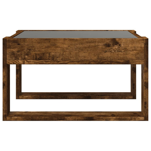 vidaXL Coffee Table with Infinity LED Smoked Oak 50x53x30 cm