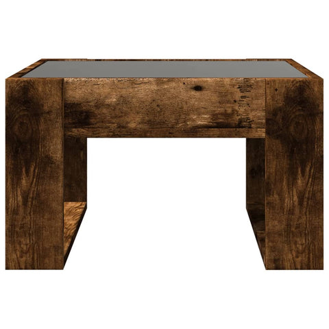 vidaXL Coffee Table with Infinity LED Smoked Oak 50x53x30 cm