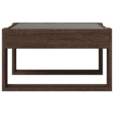 vidaXL Coffee Table with Infinity LED Brown Oak 50x53x30 cm