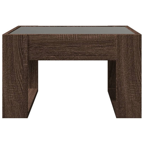 vidaXL Coffee Table with Infinity LED Brown Oak 50x53x30 cm