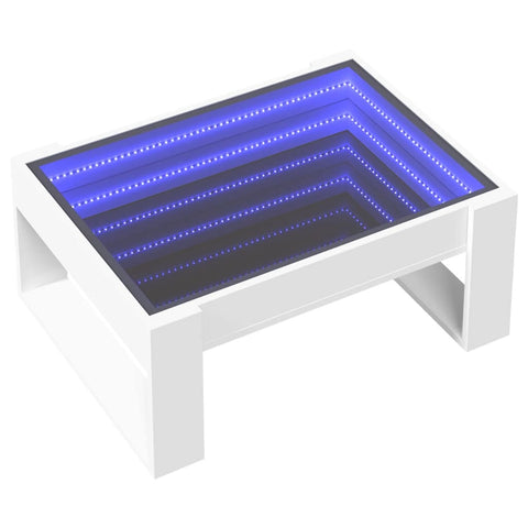 vidaXL Coffee Table with Infinity LED White 70x53x30 cm