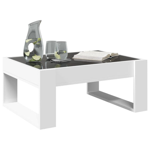 vidaXL Coffee Table with Infinity LED White 70x53x30 cm