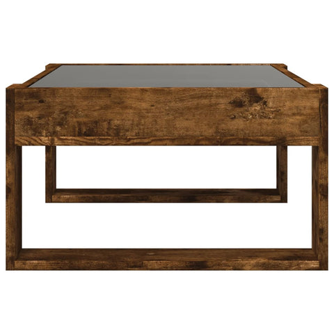 vidaXL Coffee Table with Infinity LED Smoked Oak 70x53x30 cm