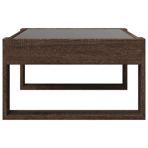 vidaXL Coffee Table with Infinity LED Brown Oak 70x53x30 cm