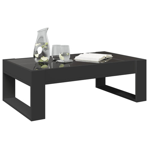 vidaXL Coffee Table with Infinity LED Black 90x53x30 cm