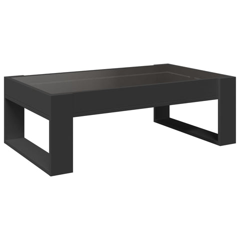 vidaXL Coffee Table with Infinity LED Black 90x53x30 cm