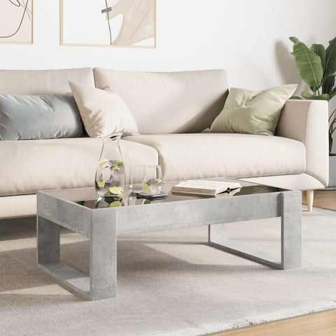 vidaXL Coffee Table with Infinity LED Concrete Grey 90x53x30 cm