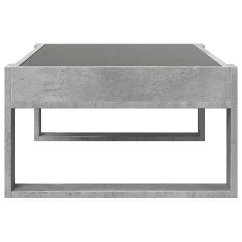 vidaXL Coffee Table with Infinity LED Concrete Grey 90x53x30 cm