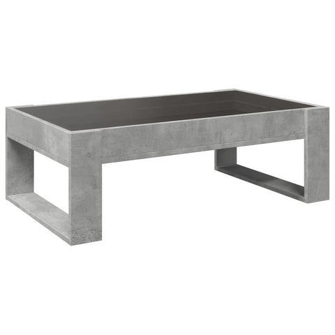 vidaXL Coffee Table with Infinity LED Concrete Grey 90x53x30 cm