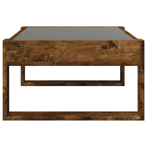 vidaXL Coffee Table with Infinity LED Smoked Oak 90x53x30 cm