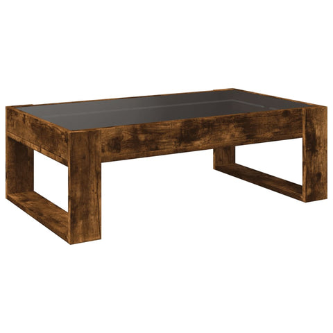 vidaXL Coffee Table with Infinity LED Smoked Oak 90x53x30 cm