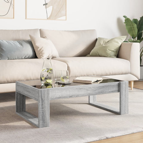 vidaXL Coffee Table with Infinity LED Grey Sonoma 90x53x30 cm
