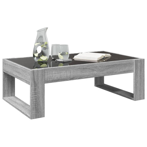 vidaXL Coffee Table with Infinity LED Grey Sonoma 90x53x30 cm