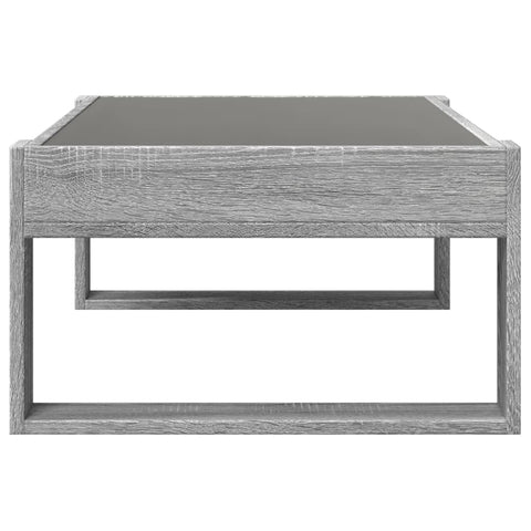 vidaXL Coffee Table with Infinity LED Grey Sonoma 90x53x30 cm