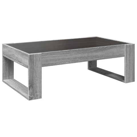 vidaXL Coffee Table with Infinity LED Grey Sonoma 90x53x30 cm
