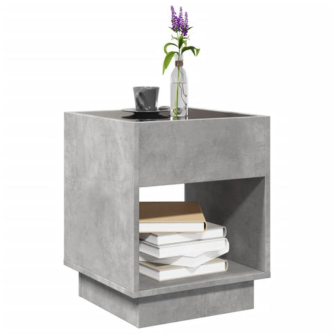 vidaXL Coffee Table with Infinity LED Concrete Grey 40x40x50 cm