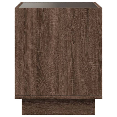 vidaXL Coffee Table with Infinity LED Brown Oak 40x40x50 cm