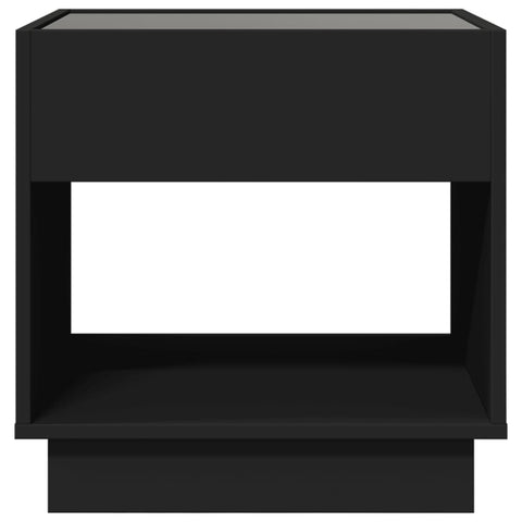 vidaXL Coffee Table with Infinity LED Black 50x50x50 cm