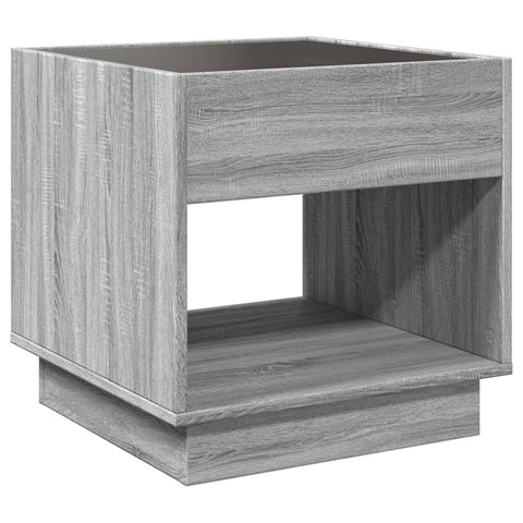 vidaXL Coffee Table with Infinity LED Grey Sonoma 50x50x50 cm
