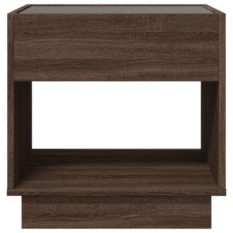 vidaXL Coffee Table with Infinity LED Brown Oak 50x50x50 cm