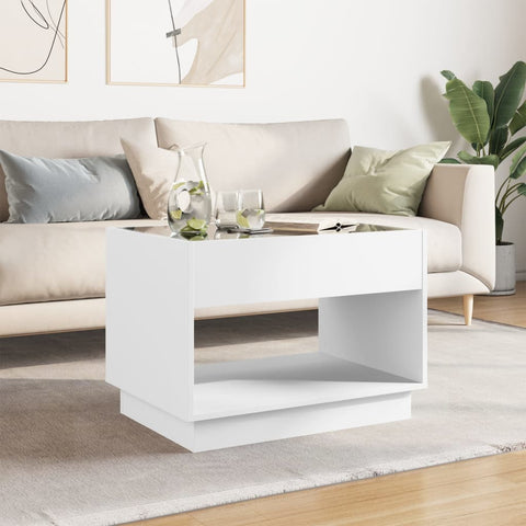 vidaXL Coffee Table with Infinity LED White 70x50x50 cm