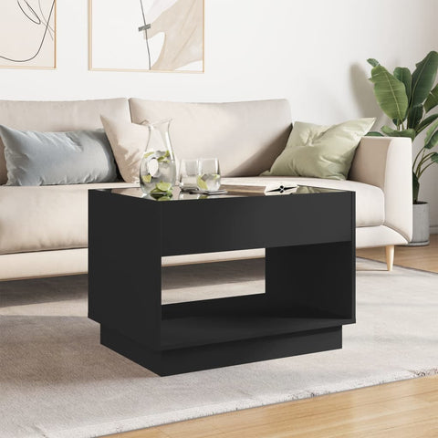 vidaXL Coffee Table with Infinity LED Black 70x50x50 cm