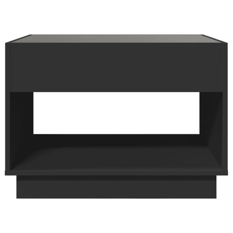 vidaXL Coffee Table with Infinity LED Black 70x50x50 cm