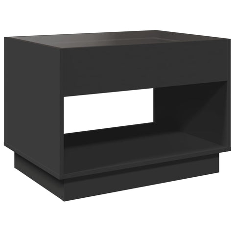 vidaXL Coffee Table with Infinity LED Black 70x50x50 cm