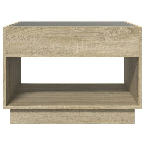 vidaXL Coffee Table with Infinity LED Sonoma Oak 70x50x50 cm