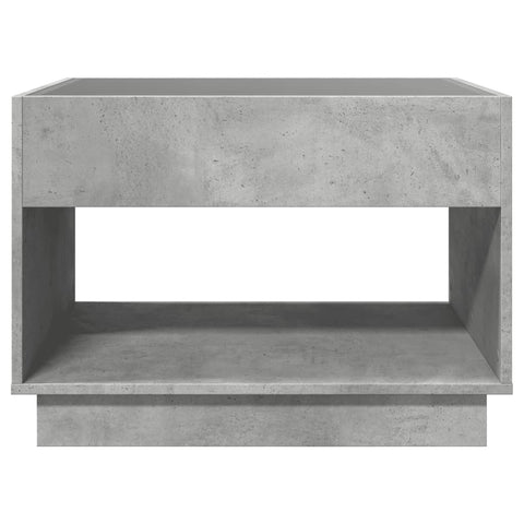 vidaXL Coffee Table with Infinity LED Concrete Grey 70x50x50 cm