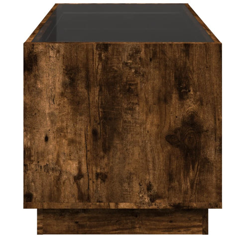 vidaXL Coffee Table with Infinity LED Smoked Oak 70x50x50 cm