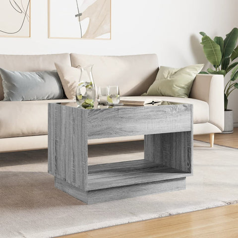 vidaXL Coffee Table with Infinity LED Grey Sonoma 70x50x50 cm