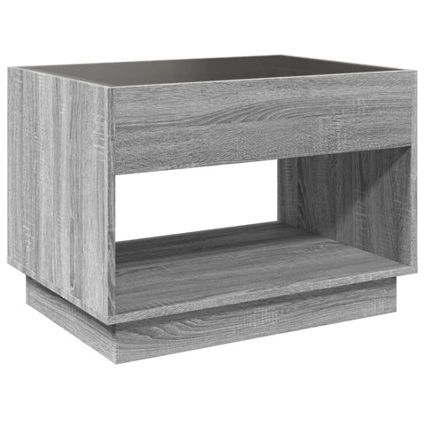 vidaXL Coffee Table with Infinity LED Grey Sonoma 70x50x50 cm