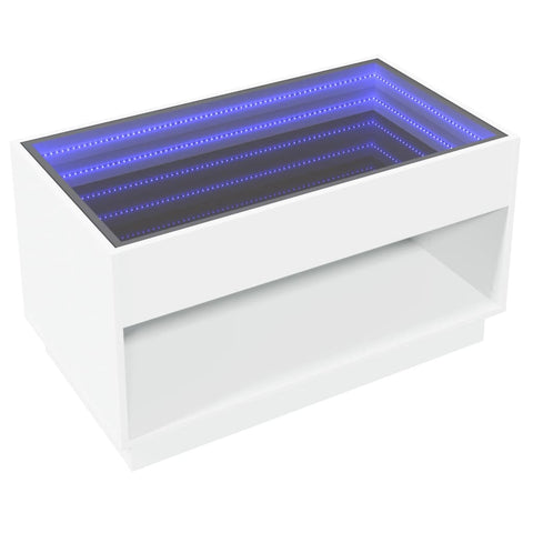 vidaXL Coffee Table with Infinity LED White 90x50x50 cm