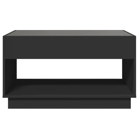 vidaXL Coffee Table with Infinity LED Black 90x50x50 cm