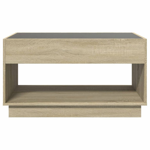 vidaXL Coffee Table with Infinity LED Sonoma Oak 90x50x50 cm