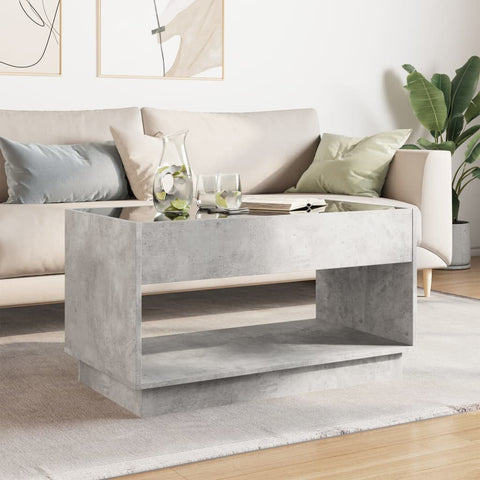 vidaXL Coffee Table with Infinity LED Concrete Grey 90x50x50 cm