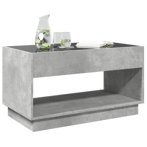 vidaXL Coffee Table with Infinity LED Concrete Grey 90x50x50 cm