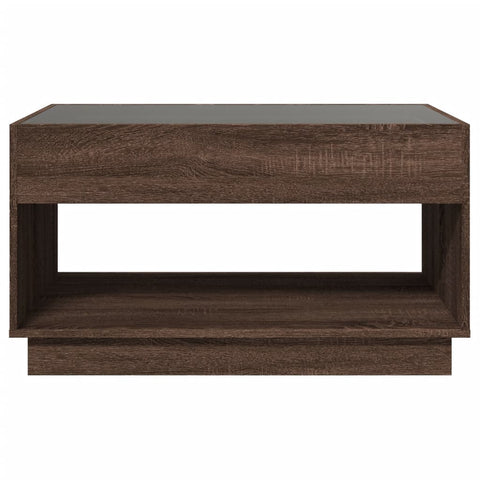 vidaXL Coffee Table with Infinity LED Brown Oak 90x50x50 cm
