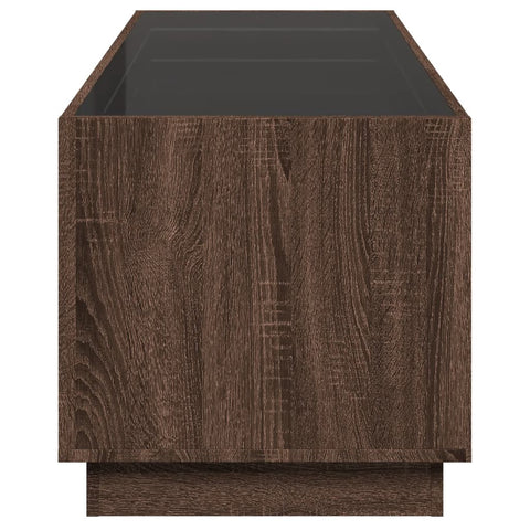 vidaXL Coffee Table with Infinity LED Brown Oak 90x50x50 cm