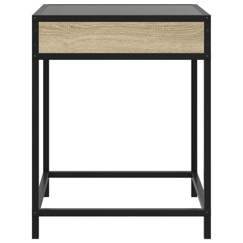vidaXL Coffee Table with Infinity LED Sonoma Oak 40x40x51 cm