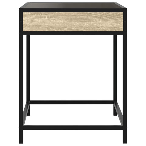 vidaXL Coffee Table with Infinity LED Sonoma Oak 40x40x51 cm