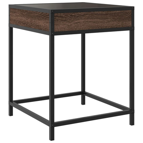 vidaXL Coffee Table with Infinity LED Brown Oak 40x40x51 cm