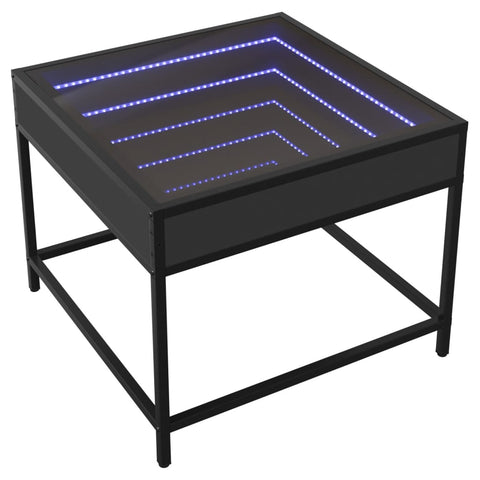 vidaXL Coffee Table with Infinity LED Black 50x50x41 cm