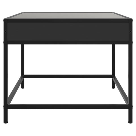 vidaXL Coffee Table with Infinity LED Black 50x50x41 cm