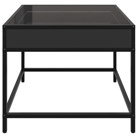 vidaXL Coffee Table with Infinity LED Black 50x50x41 cm