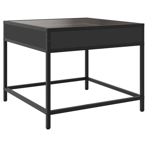 vidaXL Coffee Table with Infinity LED Black 50x50x41 cm