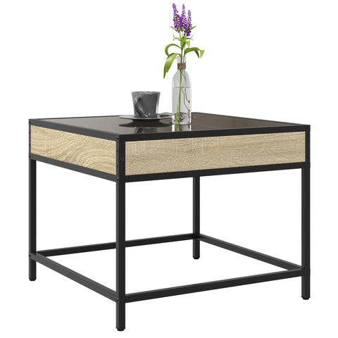 vidaXL Coffee Table with Infinity LED Sonoma Oak 50x50x41 cm
