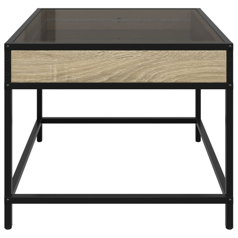 vidaXL Coffee Table with Infinity LED Sonoma Oak 50x50x41 cm